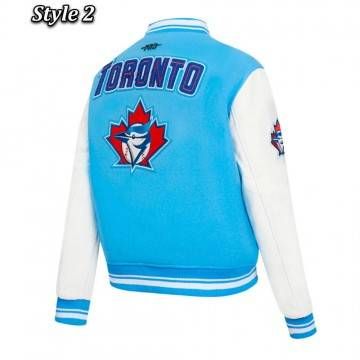 Retro Classic Rib Toronto Blue Jays Light Blue Varsity Jacket