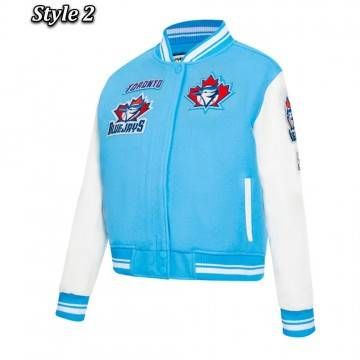 Retro Classic Rib Toronto Blue Jays Light Blue Varsity Jacket