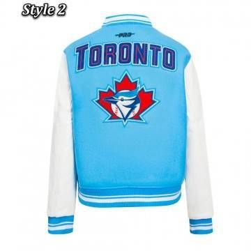 Retro Classic Rib Toronto Blue Jays Light Blue Varsity Jacket