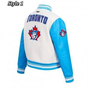Retro Classic Rib Toronto Blue Jays White Varsity Jacket