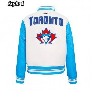 Retro Classic Rib Toronto Blue Jays White Varsity Jacket