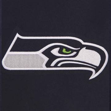 Seattle Seahawks Bomber Navy Wool Jacket