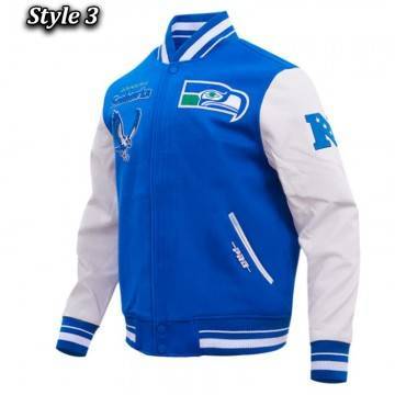 Retro Seattle Seahawks Varsity Jacket Classic Royal Blue Style Retro Seattle Seahawks Varsity Jacket Classic Royal Blue Style