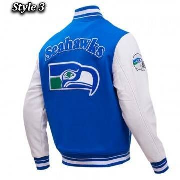 Retro Seattle Seahawks Varsity Jacket Classic Royal Blue Style Retro Seattle Seahawks Varsity Jacket Classic Royal Blue Style