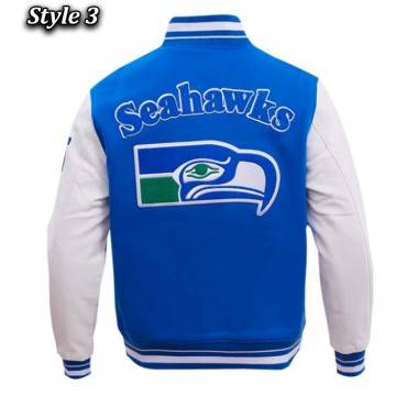 Retro Seattle Seahawks Varsity Jacket Classic Royal Blue Style Retro Seattle Seahawks Varsity Jacket Classic Royal Blue Style