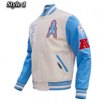 Houston Oilers Retro White Varsity Jacket