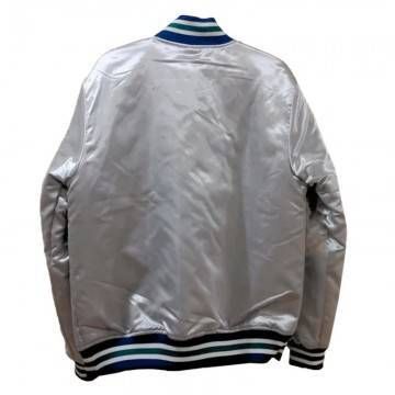 Seattle Seahawks Vintage Silver Varsity Satin Jacket