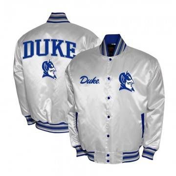 Duke Blue Devils Tide White Club Satin Jacket