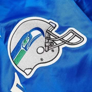 Seattle Seahawks Blue Varsity Satin Jacket Seattle Seahawks Blue Varsity Satin Jacket