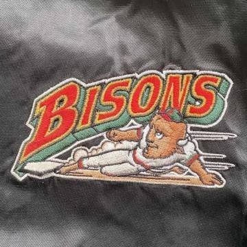 Buffalo Bisons Bomber Black & Green Satin Jacket