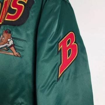 Buffalo Bisons Rare Bomber Green Satin Jacket Buffalo Bisons Rare Bomber Green Satin Jacket