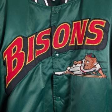 Buffalo Bisons Rare Bomber Green Satin Jacket Buffalo Bisons Rare Bomber Green Satin Jacket