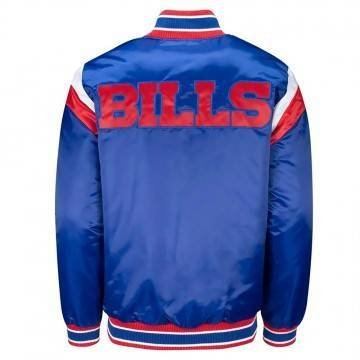 Shutout Throwback Buffalo Bills Blue Satin Jacket Shutout Throwback Buffalo Bills Blue Satin Jacket