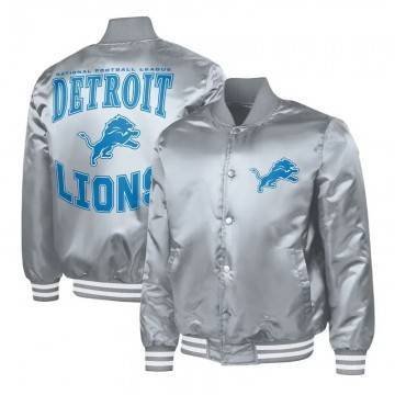 Gray Detroit Lions Adaptive Varsity Satin Jacket