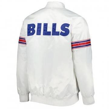 Buffalo Bills The Power Forward White Satin Jacket Buffalo Bills The Power Forward White Satin Jacket