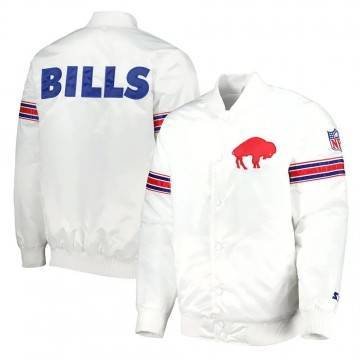 Buffalo Bills The Power Forward White Satin Jacket Buffalo Bills The Power Forward White Satin Jacket