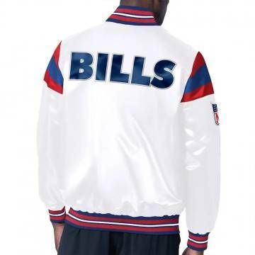 Buffalo Bills Midweight White Satin Jacket Buffalo Bills Midweight White Satin Jacket