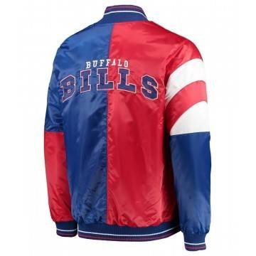 Buffalo Bills Leader Full-Snap Blue & Red Satin Jacket