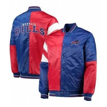 Buffalo Bills Leader Full-Snap Blue & Red Satin Jacket