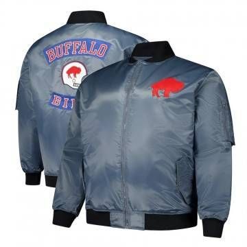 Buffalo Bills Charcoal Bomber Full-Zip Jacket