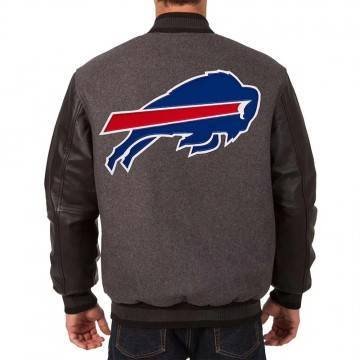 Buffalo Bills Charcoal & Black Varsity Jacket