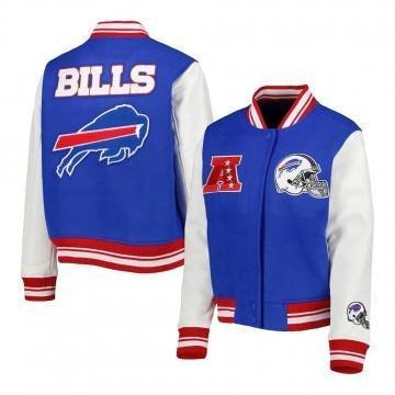 Royal/White Buffalo Bills Mash Up Varsity Jacket