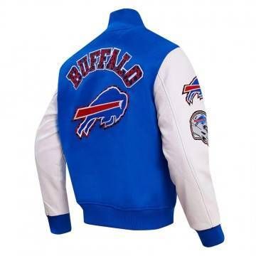 Royal/White Buffalo Bills Animal Print Varsity Jacket Royal/White Buffalo Bills Animal Print Varsity Jacket