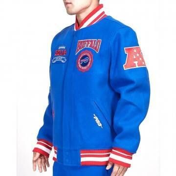 Buffalo Bills Crest Emblem Royal Varsity Jacket Buffalo Bills Crest Emblem Royal Varsity Jacket