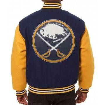 Varsity Buffalo Sabres Yellow and Navy Blue Jacket