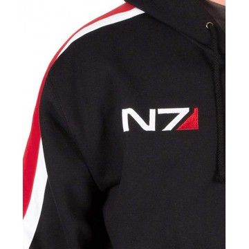 Men's N7 Jacket Mass 3 Commander Shepard Costume Cosplay Black Biker Hoodie Men's N7 Jacket Mass 3 Commander Shepard Costume Cosplay Black Biker Hoodie