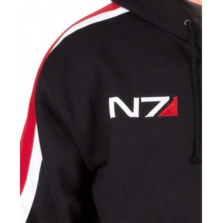 Men's N7 Jacket Mass 3 Commander Shepard Costume Cosplay Black Biker Hoodie