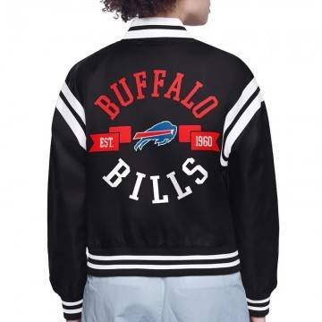 Buffalo Bills Printed Logo Varsity Satin Jacket