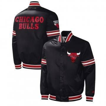 Chicago Bulls Slider Black Satin Jacket Chicago Bulls Slider Black Satin Jacket