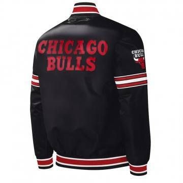 Chicago Bulls Slider Black Satin Jacket Chicago Bulls Slider Black Satin Jacket