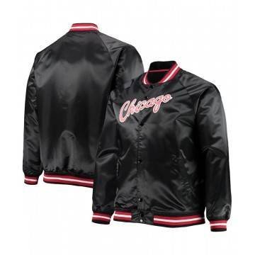 Chicago Bulls Hardwood Classics Raglan Satin Black Jacket
