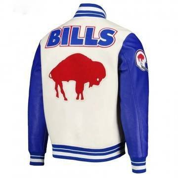 Buffalo Bills Retro Classic Royal and Cream Varsity Jacket