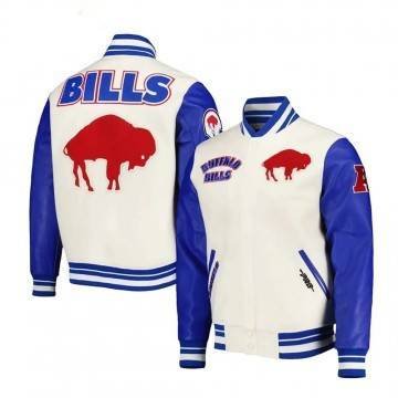 Buffalo Bills Retro Classic Royal and Cream Varsity Jacket
