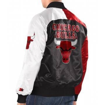 Tri-Color Chicago Bulls Varsity Satin Jacket