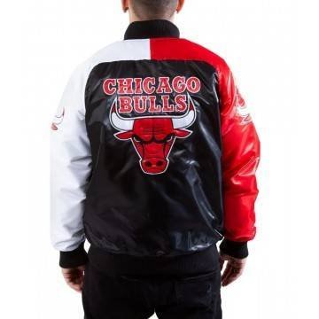 Tri-Color Chicago Bulls Varsity Satin Jacket
