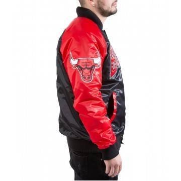Tri-Color Chicago Bulls Varsity Satin Jacket