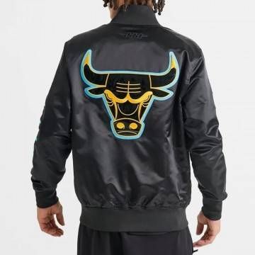 Chicago Bulls Gamma 6-Time Champs Black Satin Jacket