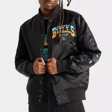 Chicago Bulls Gamma 6-Time Champs Black Satin Jacket