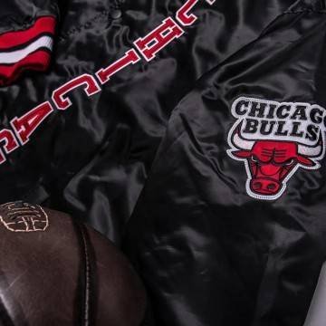 Chicago Bulls Classic Black Satin Jacket Chicago Bulls Classic Black Satin Jacket