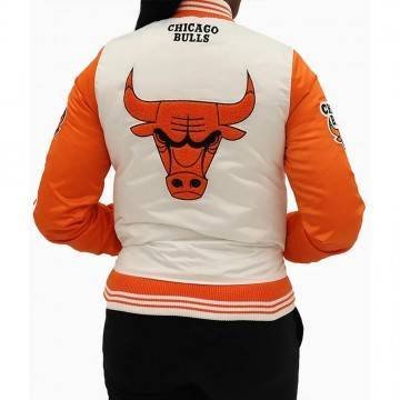 Chicago Bulls Orange Two Tone Satin Jacket