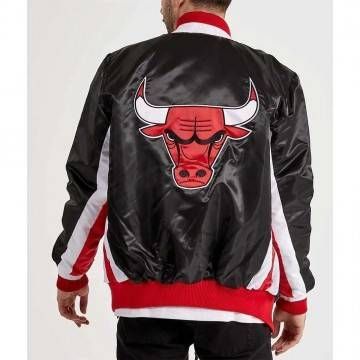 Chicago Bulls Varsity Black Satin Jacket