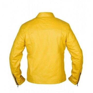 Men's Steve McQueen Le Mens Gulf Racing Yellow Leather Jacket