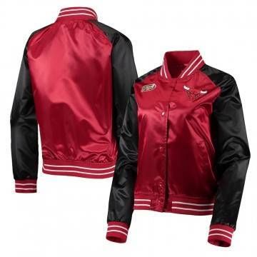 Chicago Bulls Hardwood Classics Red and Black Satin Jacket