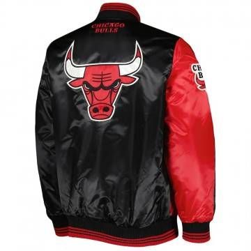 Fast Break Chicago Bulls Red/Black Satin Jacket