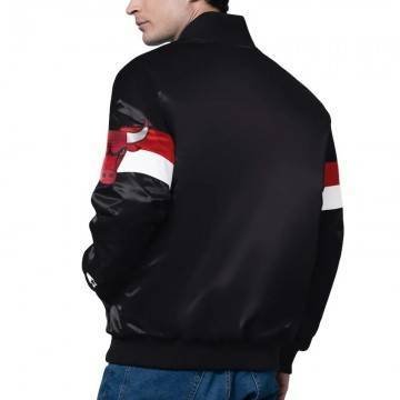 Chicago Bulls Black Varsity Satin Jacket
