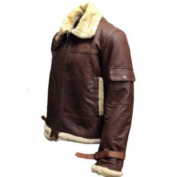 Mens Aviator B3 Sheepskin Brown Leather Bomber Jacket Mens Aviator B3 Sheepskin Brown Leather Bomber Jacket